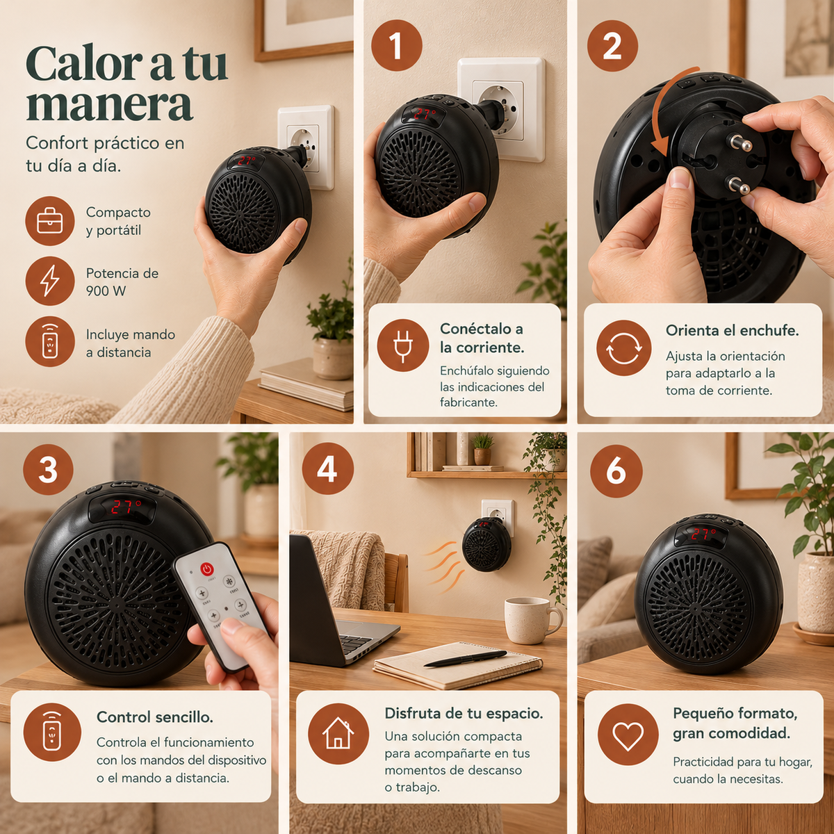 Calefactor Portátil 900W