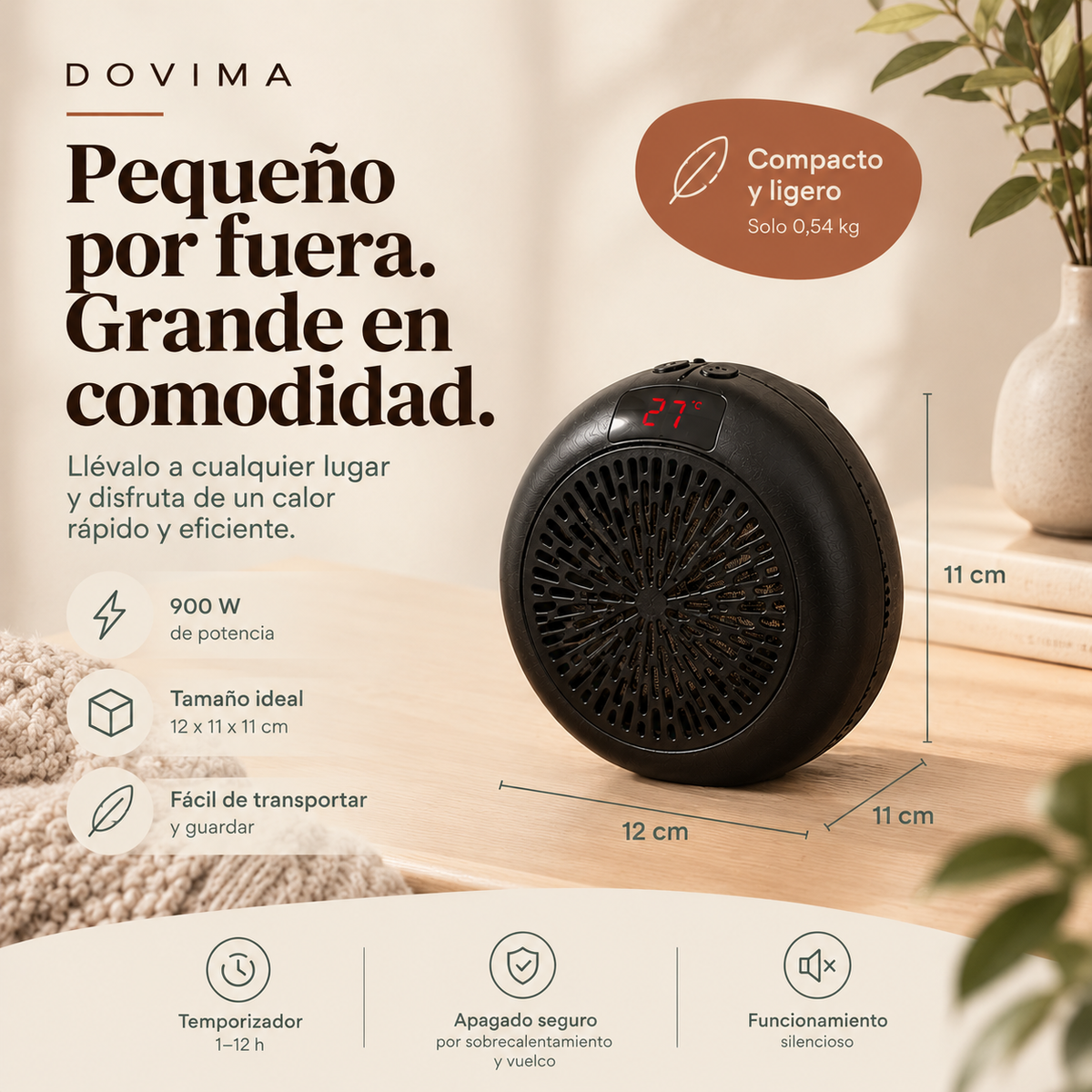 Calefactor Portátil 900W