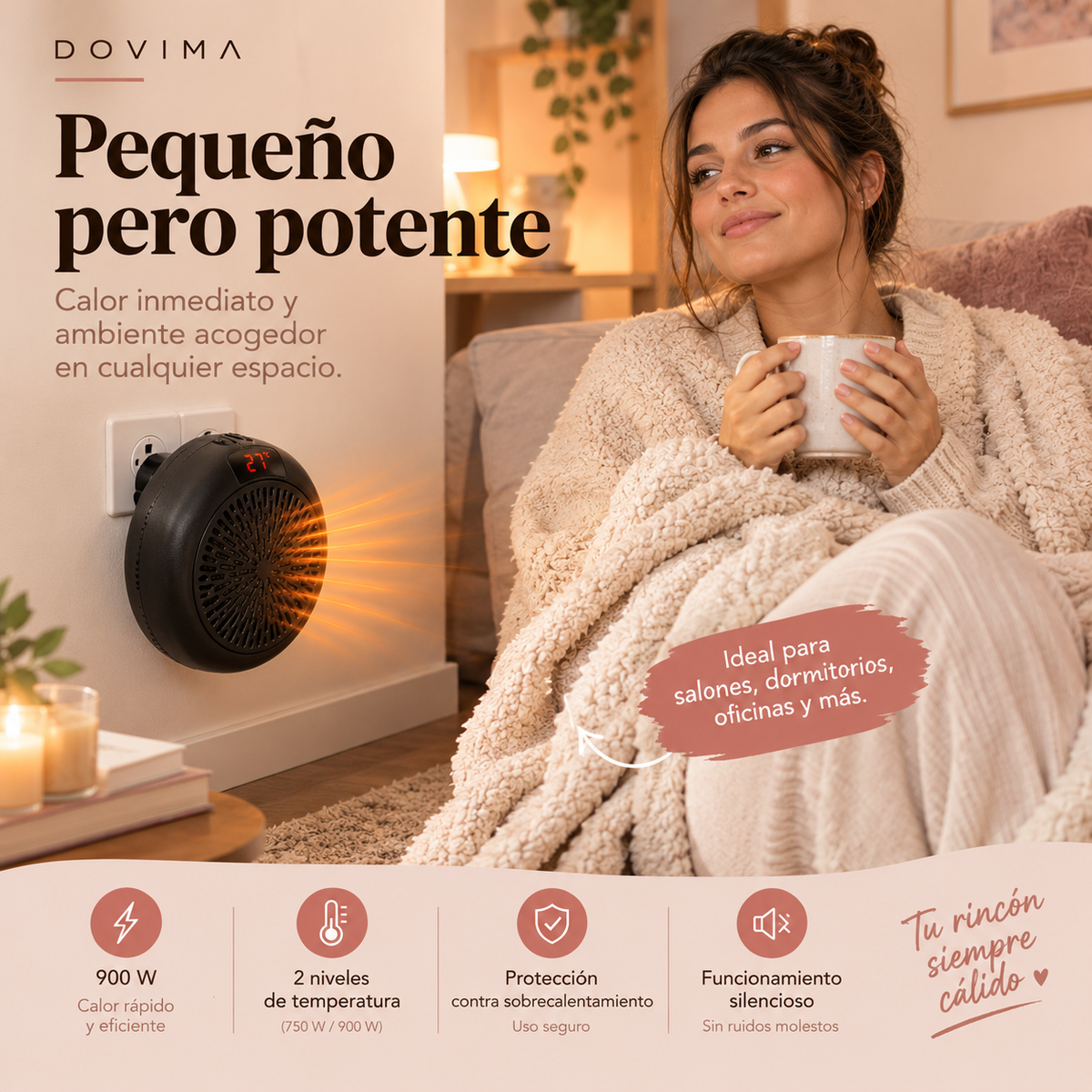 Calefactor Portátil 900W