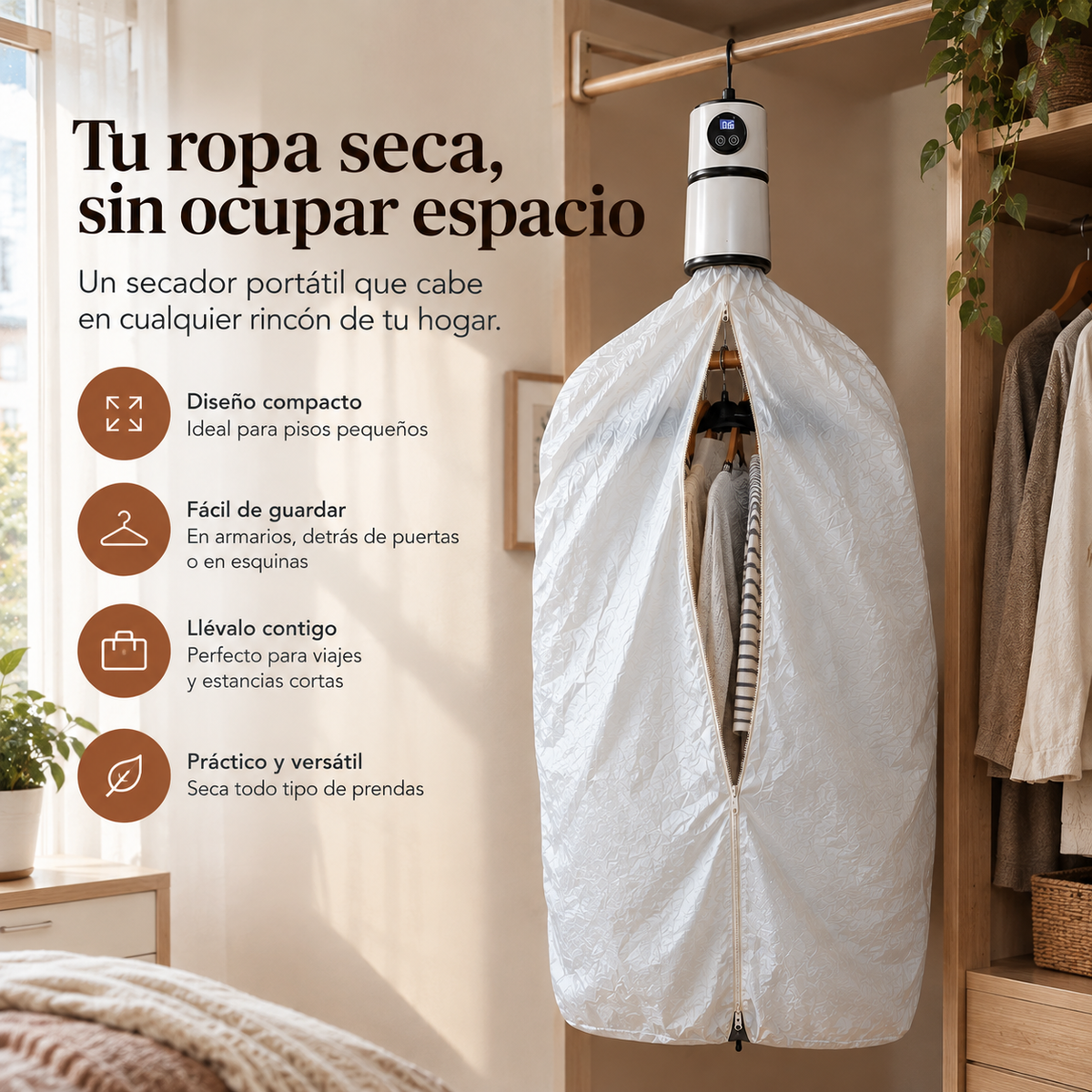 Secador Eléctrico Portátil para Ropa