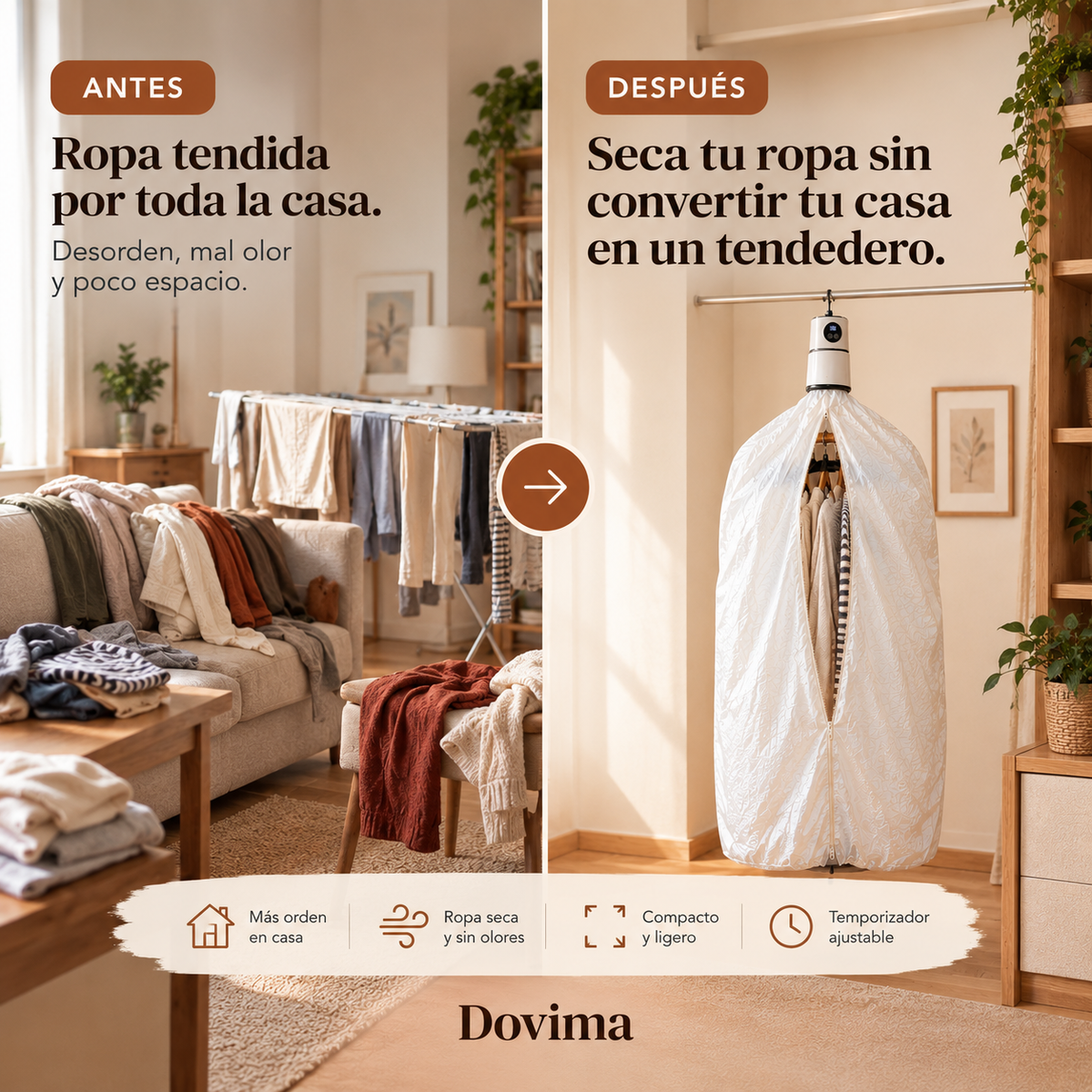 Secador Eléctrico Portátil para Ropa